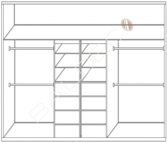 White Melamine Cabinetry Design B - DIY Kit - Double Drawer Tower