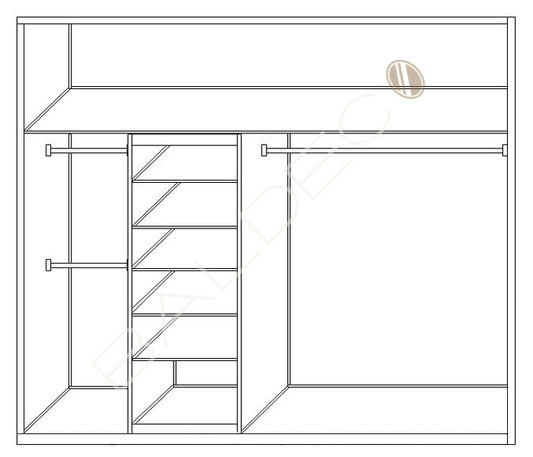 White Melamine Cabinetry Design D - DIY Kit - Shelf Tower