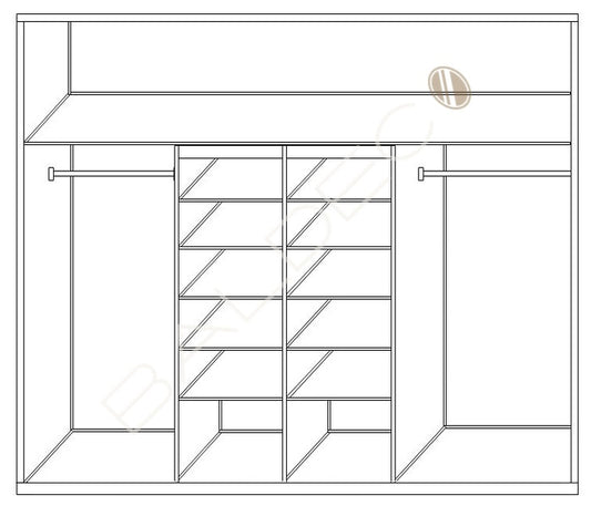 White Melamine Cabinetry Design E - DIY Kit - Double Shelf Tower