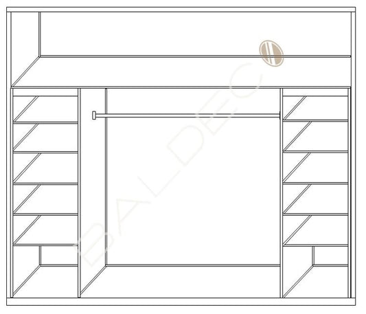 White Melamine Cabinetry Design F - DIY Kit - Double Shelf Tower