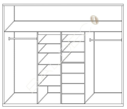 White Melamine Cabinetry Design G - DIY Kit - Shelf Tower / Drawer Tower Combo