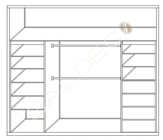 White Melamine Cabinetry Design H - DIY Kit - Shelf Tower / Drawer Tower Combo