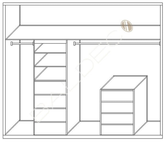 White Melamine Cabinetry Design I - DIY Kit - Drawer Tower / Lowboy Drawers Combo